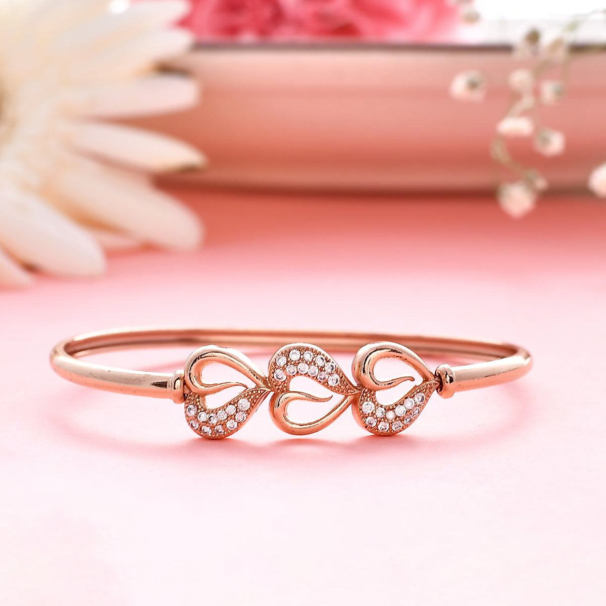 Sparkling Elegance Interlinked Hearts CZ Bracelet