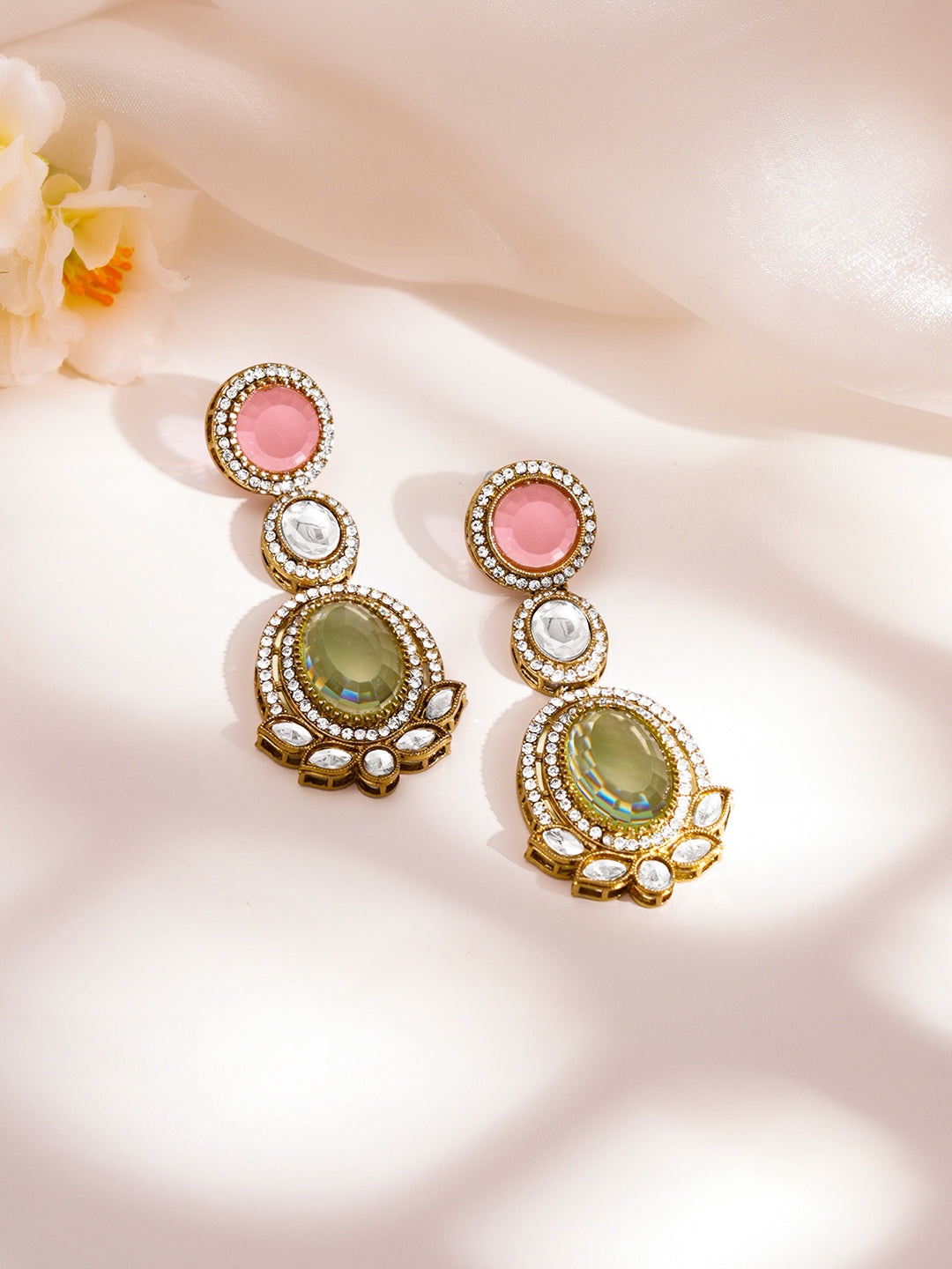 Regal Multicolor Kundan Statement Necklace Set