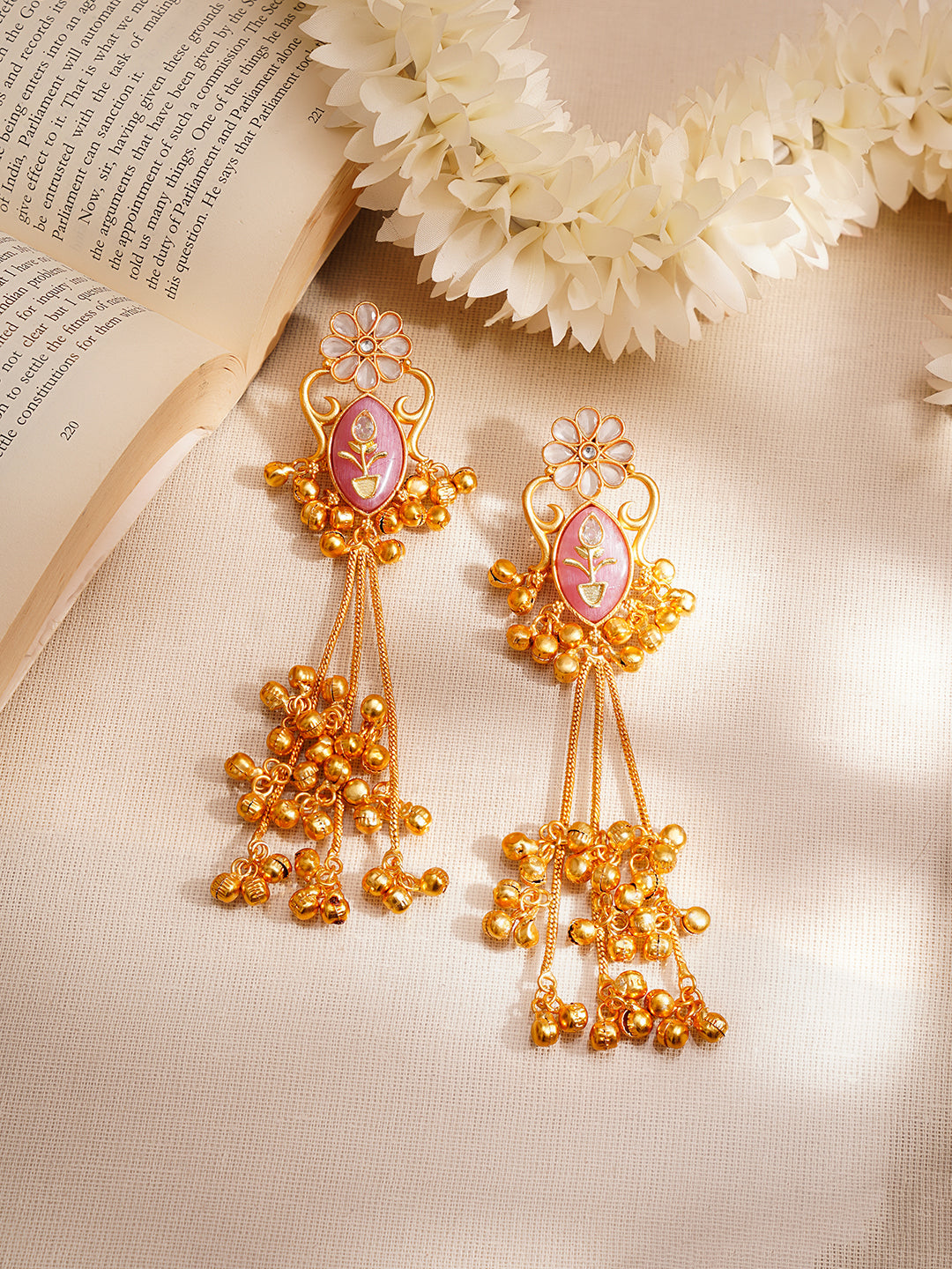 Pink Muse Statement Tassel Earrings