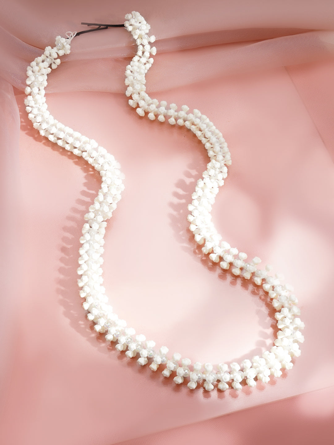White Bead Cluster Hair Bun Accessory