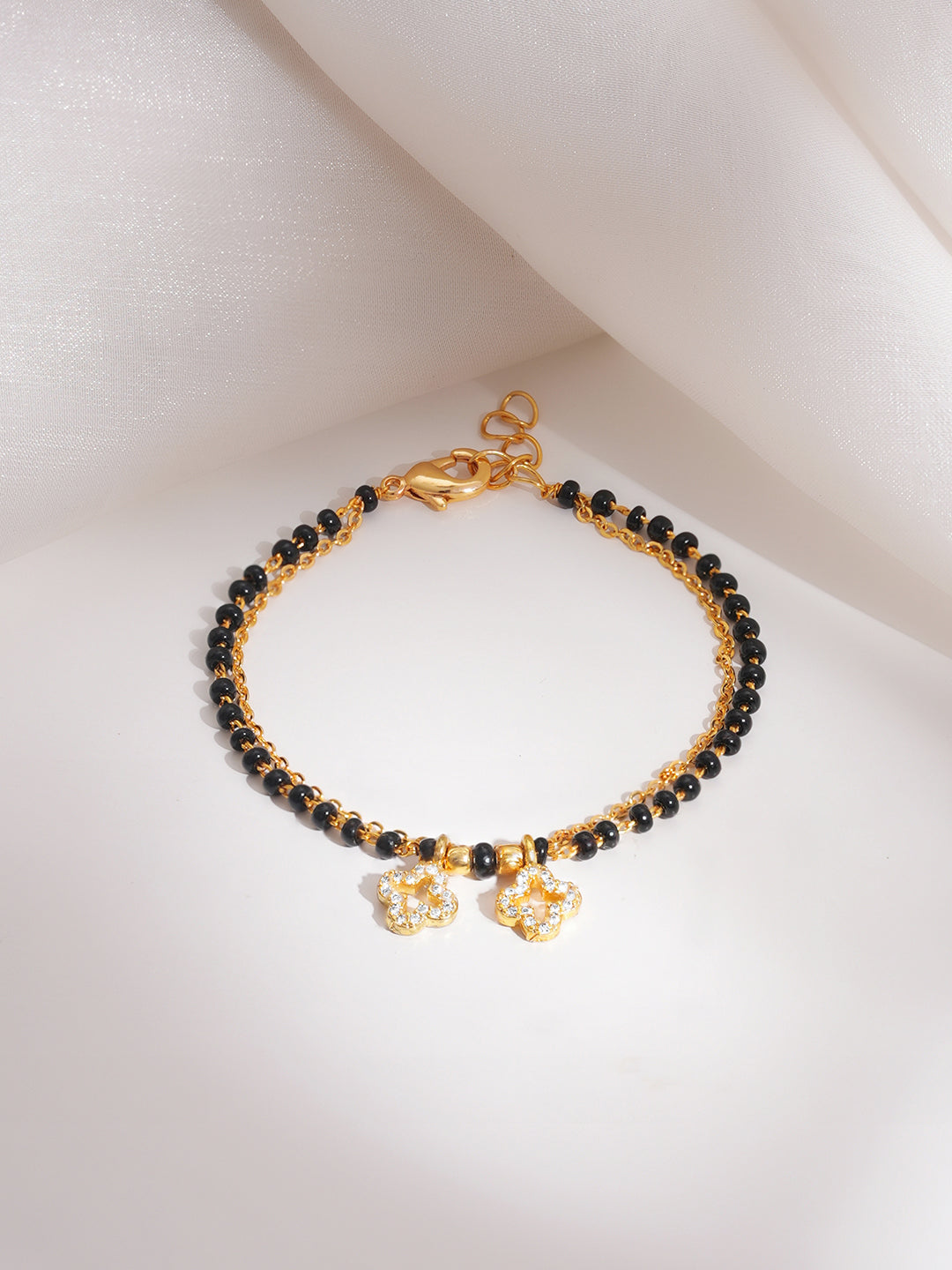 Clover Spark Charm Mangalsutra Bracelet