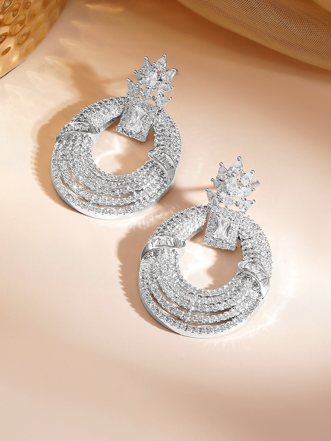 Diamond Glow Statement Drops Earrings