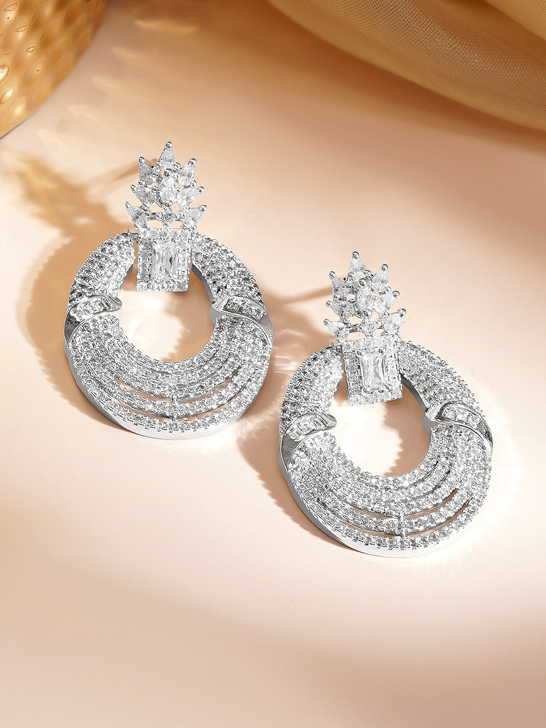 Diamond Glow Statement Drops Earrings