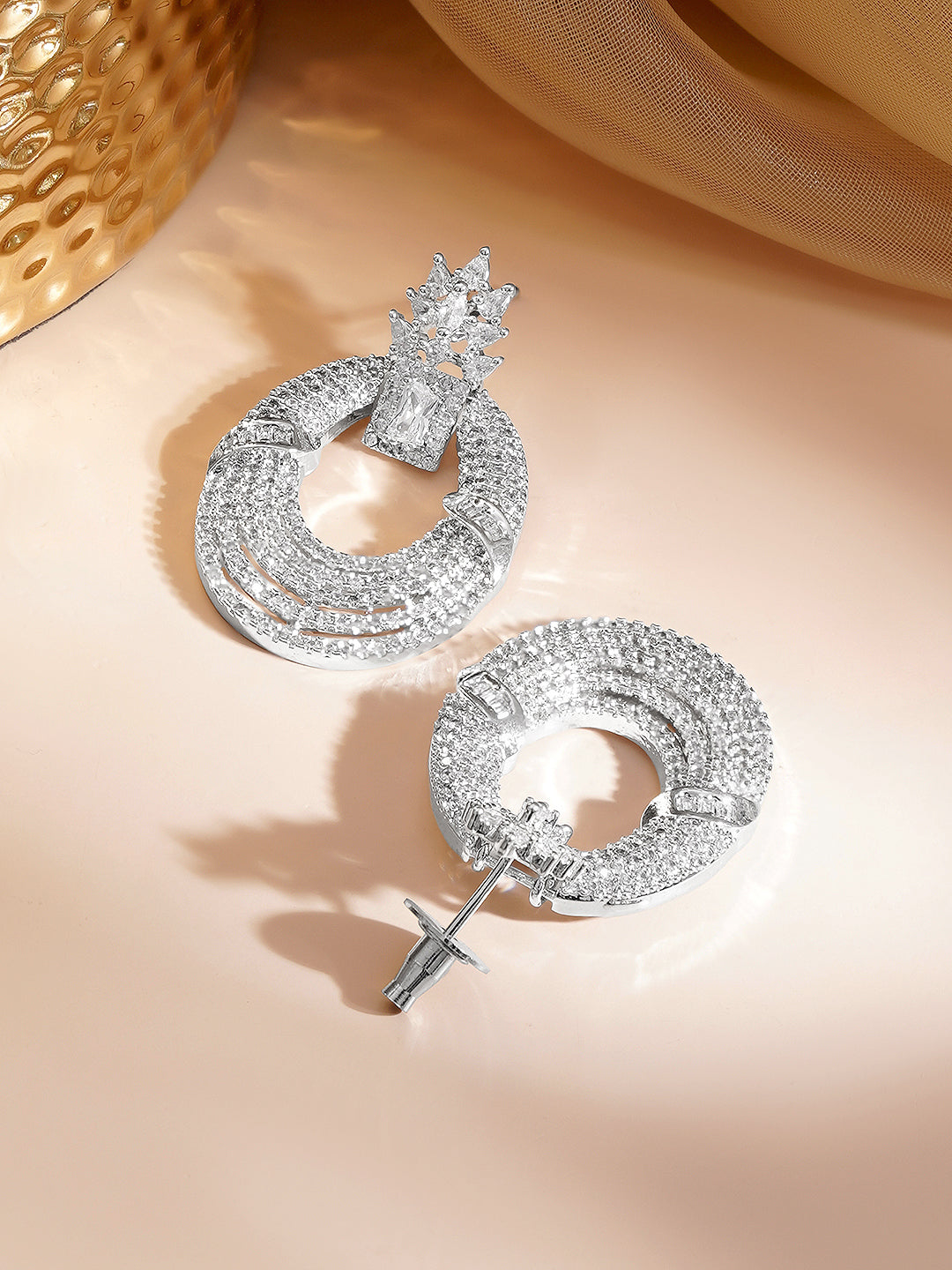 Diamond Glow Statement Drops Earrings