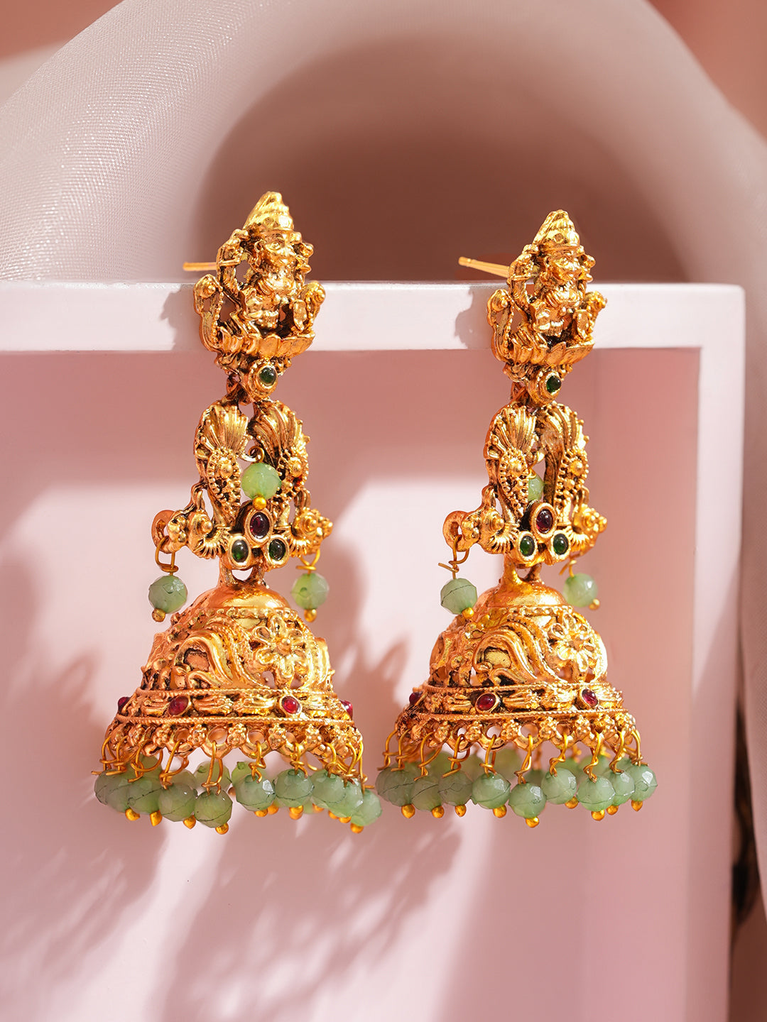 Divine Glow Temple Dome Jhumka Earrings