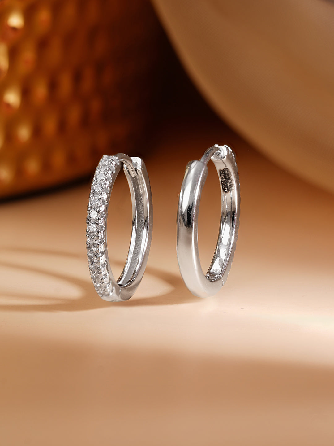 925 Fine Silver Rhodium Plated Hoop Earrings