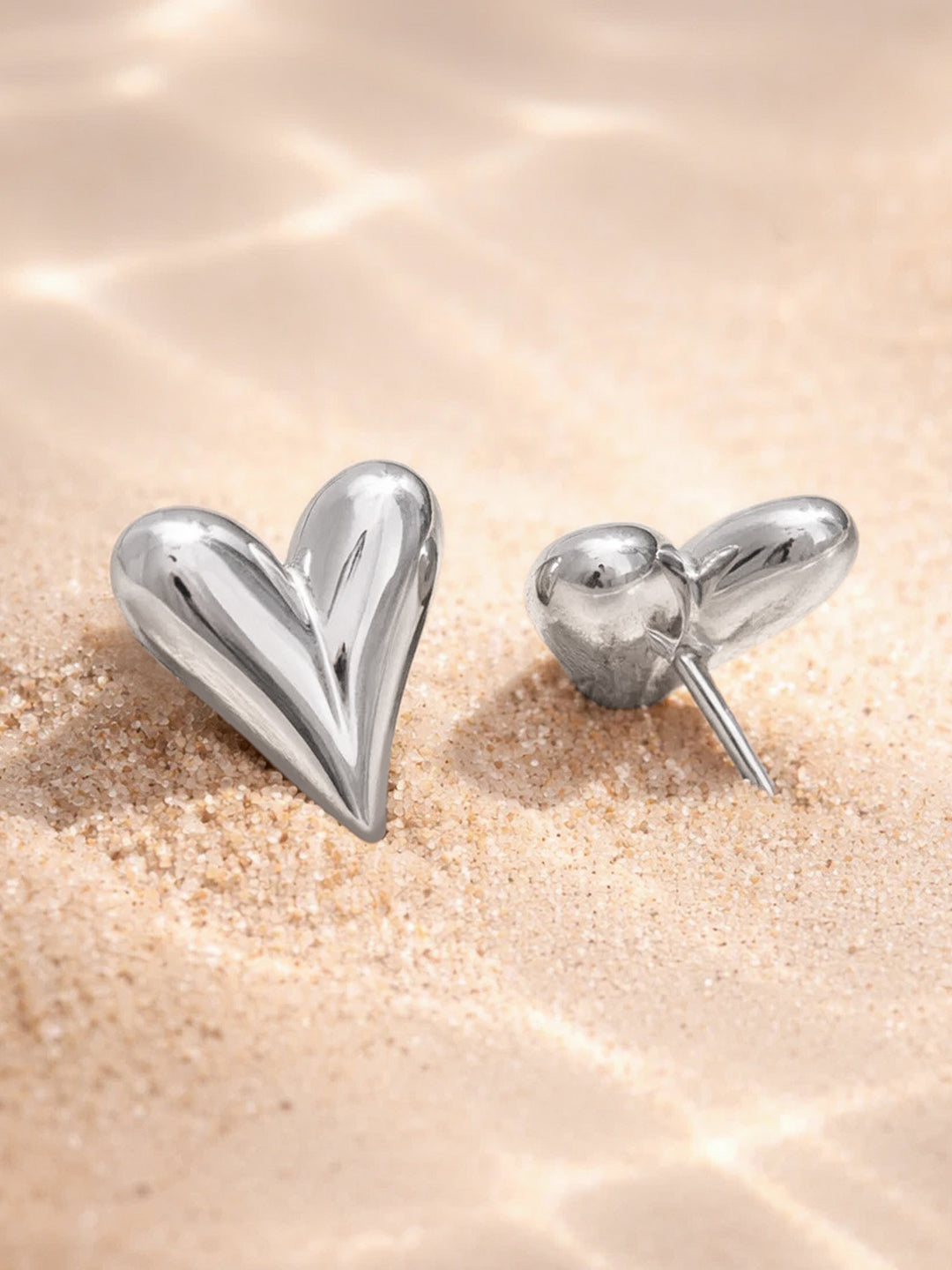 Demi Fine 18K Gold Plated Stainless steel Heart Stud Earrings