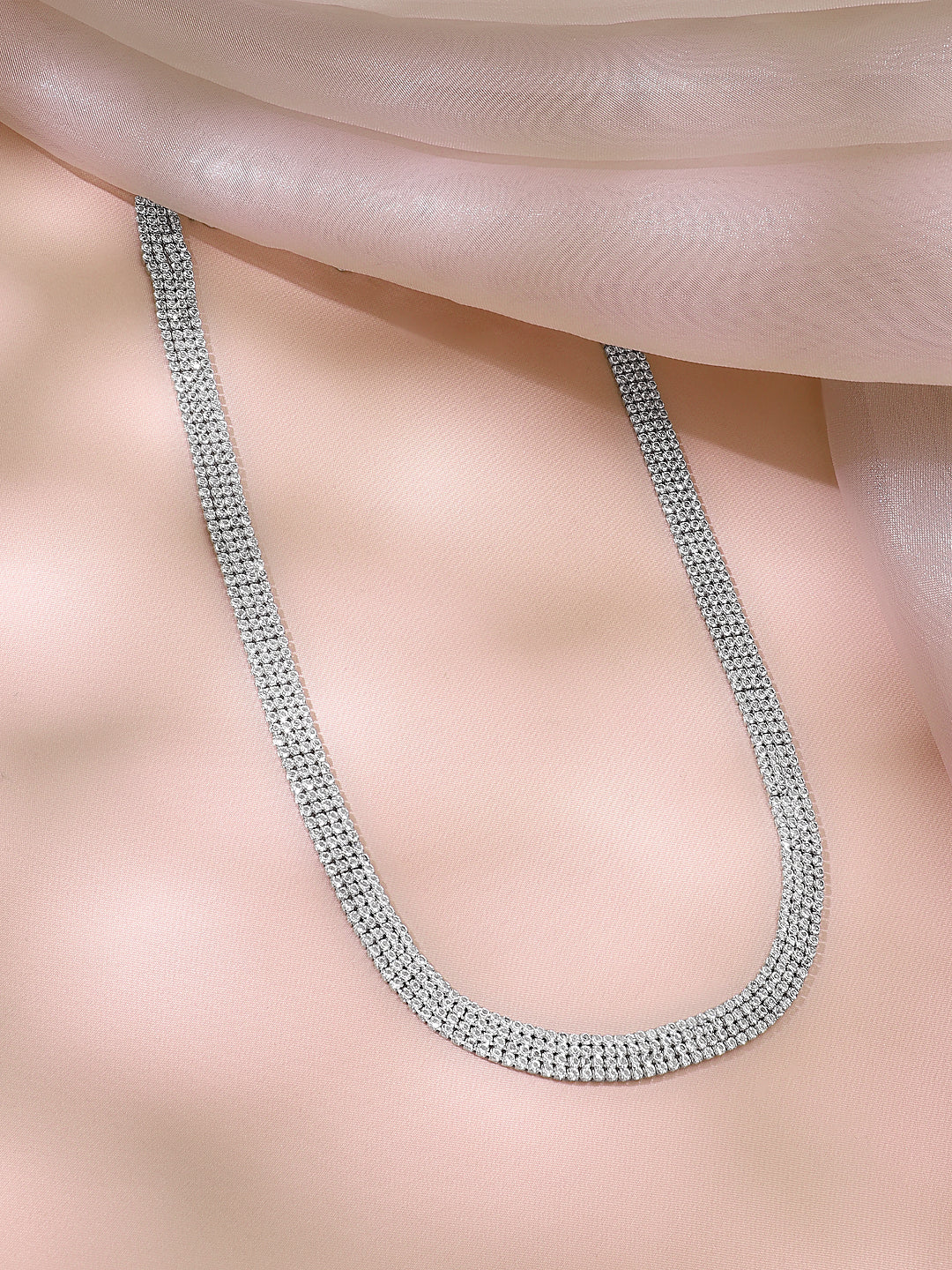 Mesh Design Multi Row Crystal Kamarbandh