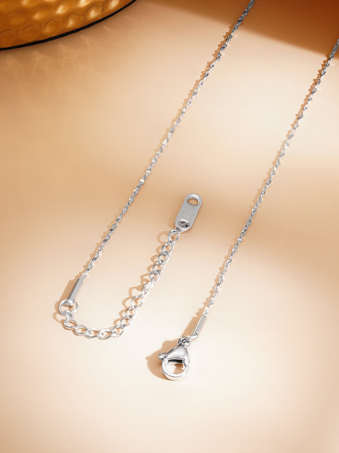 Rhodium Plated Cubic Drop Necklace