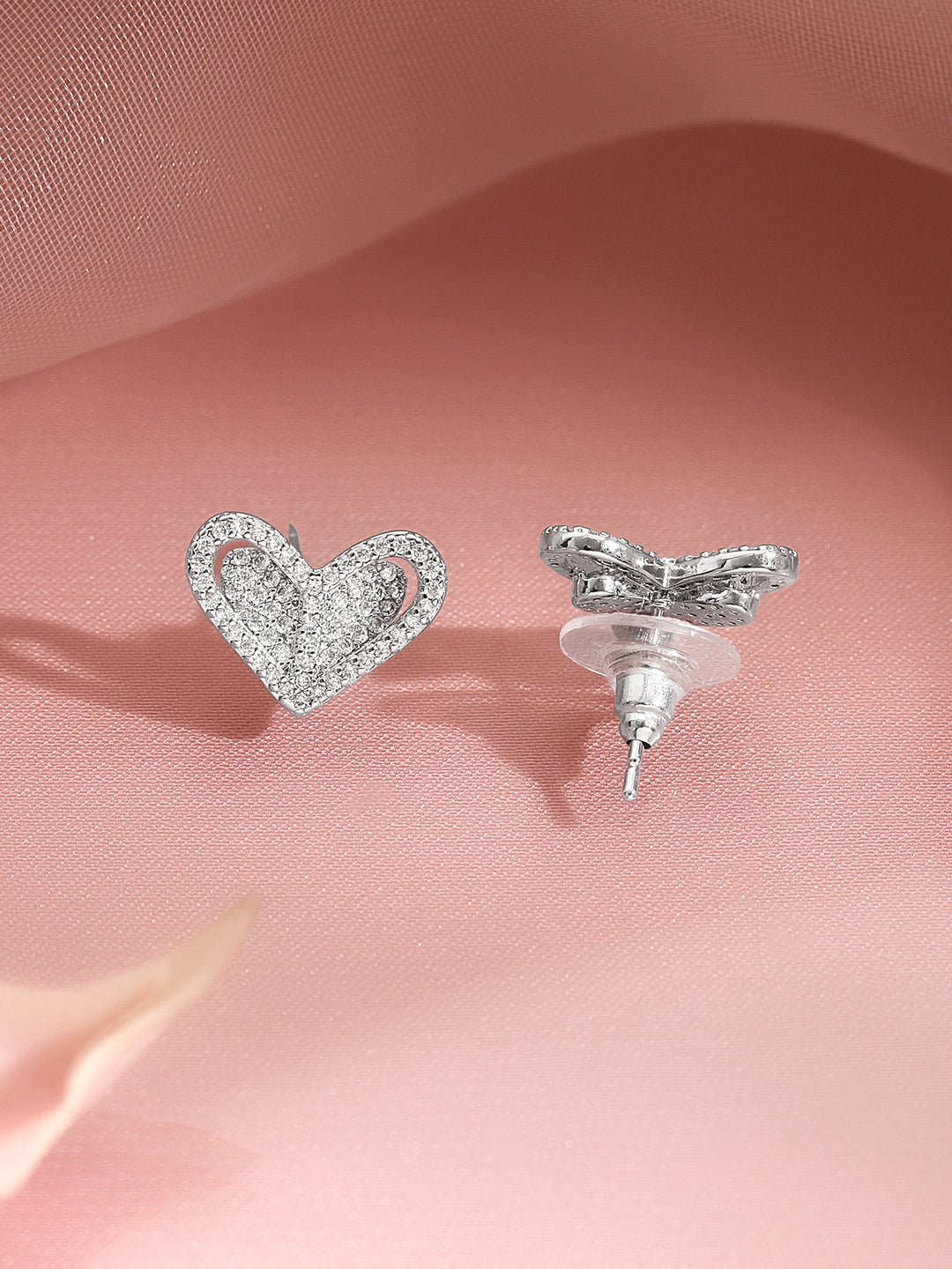 Crystal Diamond Heart Pendant Set