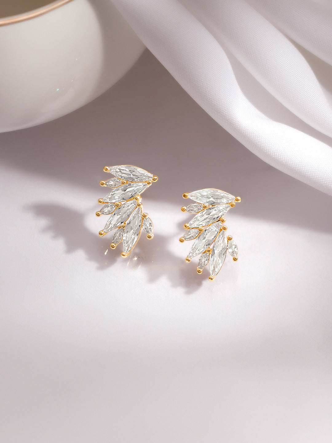 Gold Plated sparkling Crystal Stud Earrings