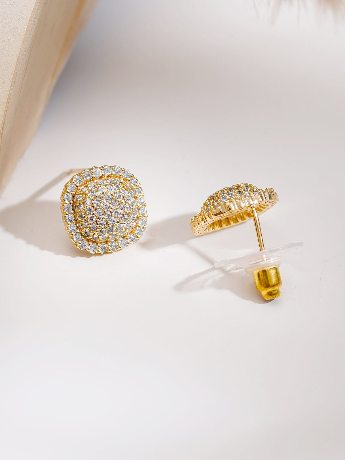 Gold Plated American Diamond Zirconia cubic drop Pendant Set