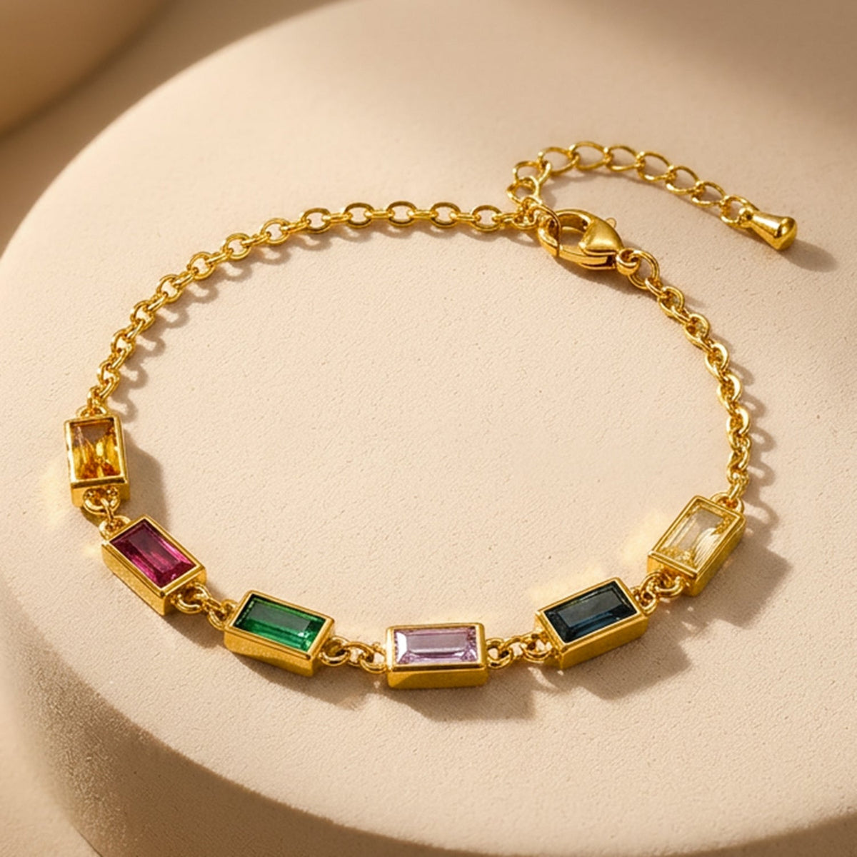 Demi Fine 18K Gold Plated Stainless Steel Multicolor Crystal Bracelet