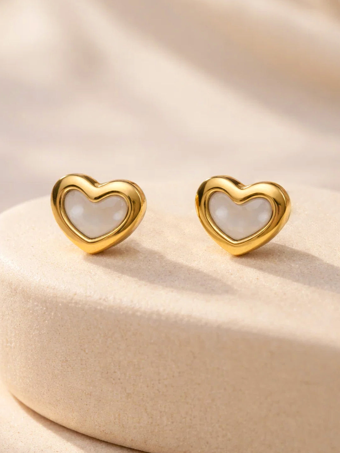 Demi Fine 18K Gold Plated Stainless steel Heart Stud Earrings