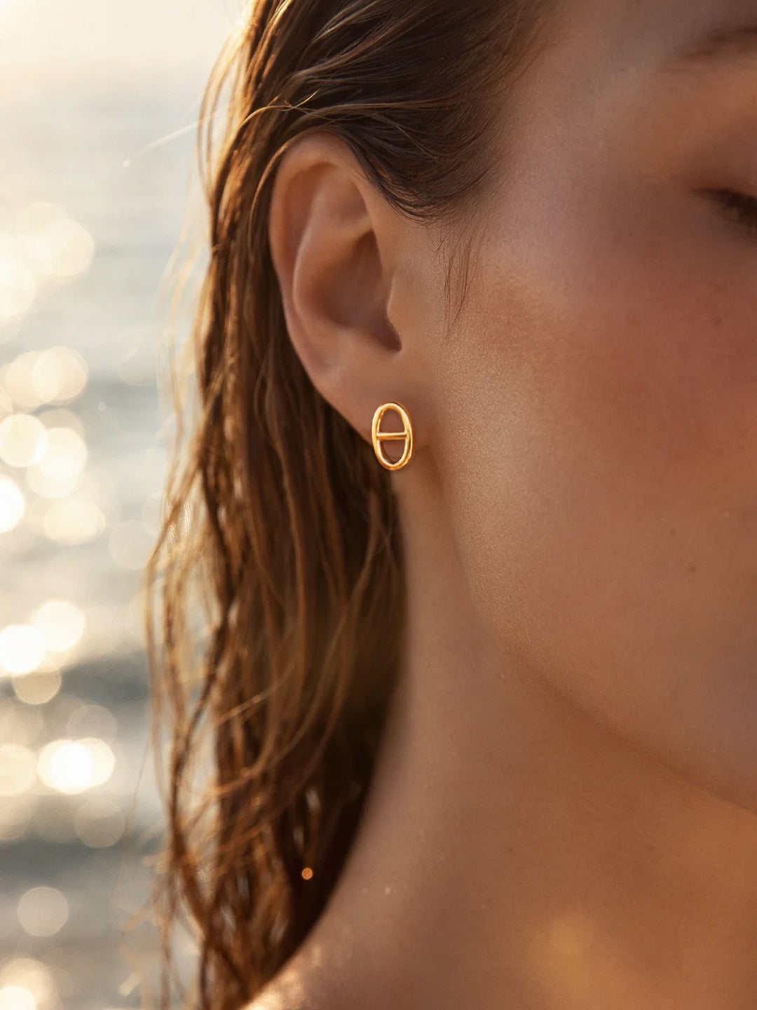 Demi Fine 18K Gold Plated Stainless steel Stud Earrings