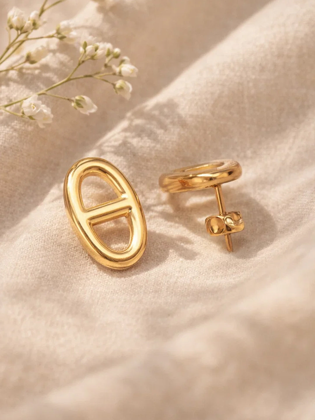 Demi Fine 18K Gold Plated Stainless steel Stud Earrings