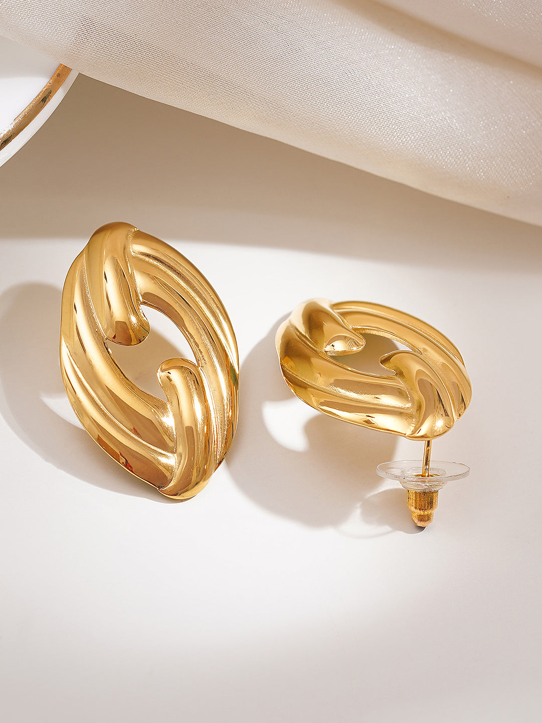 Demi Fine 18K Gold Plated Stainless steel Endless Glow Stud Earrings