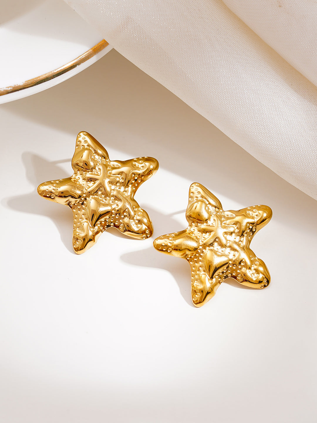 Demi Fine 18K Gold Plated Stainless steel Seaside Glow Star Studs Earrings