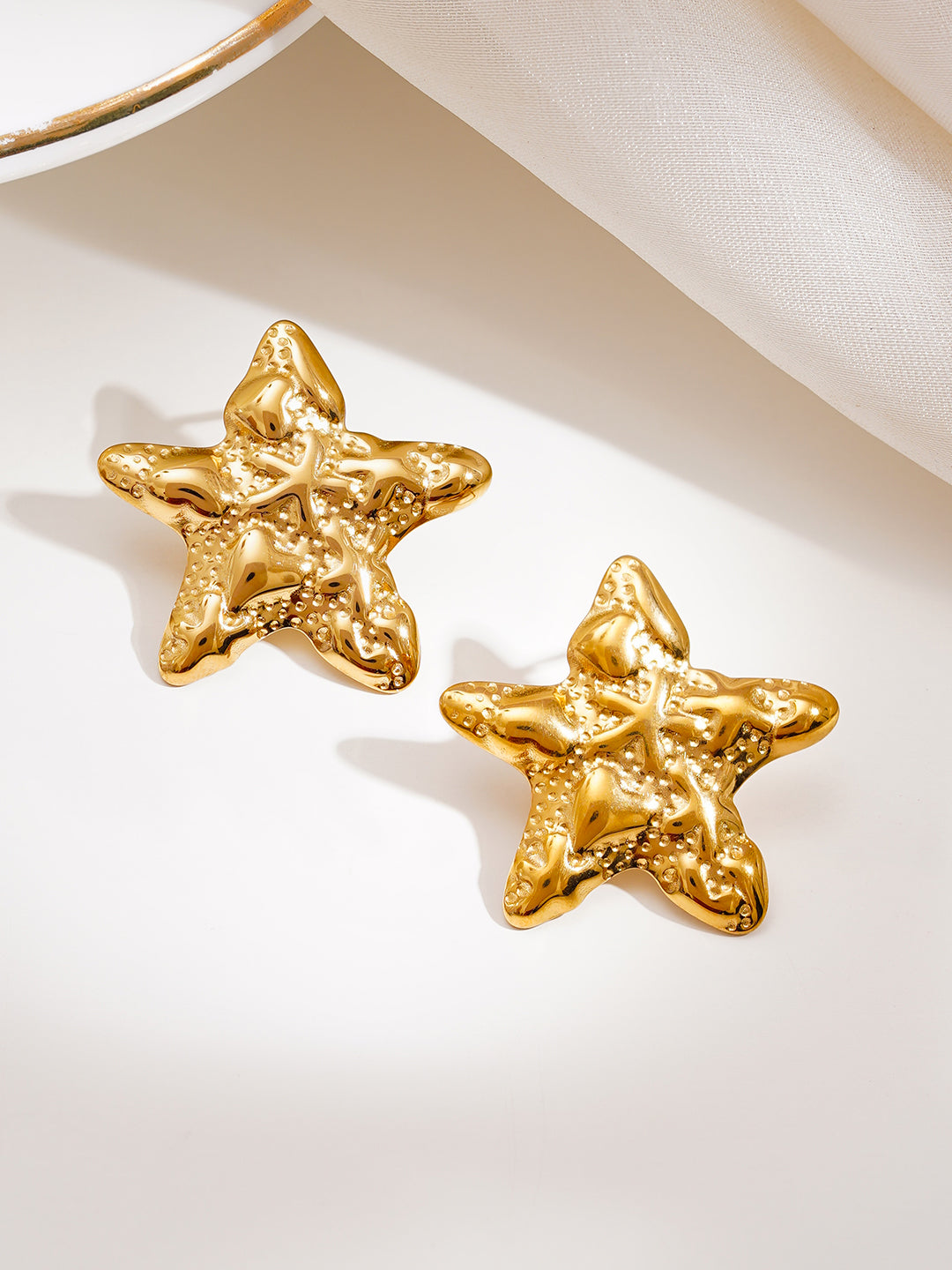 Demi Fine 18K Gold Plated Stainless steel Seaside Glow Star Studs Earrings