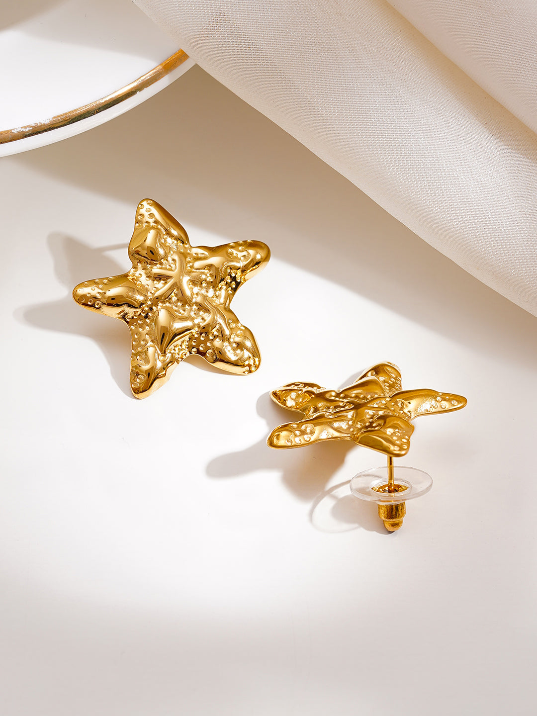Demi Fine 18K Gold Plated Stainless steel Seaside Glow Star Studs Earrings