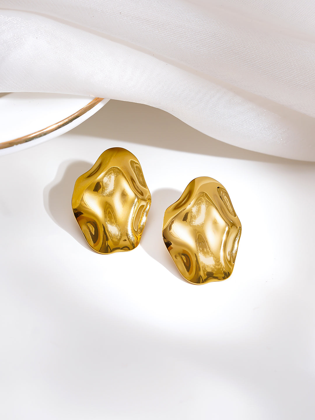 Demi Fine 18K Gold Plated Stainless steel Golden Mood Stud Earrings