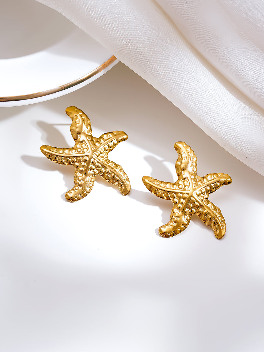 Demi Fine 18K Gold Plated Stainless steel Coastal Charm Statement Earrings