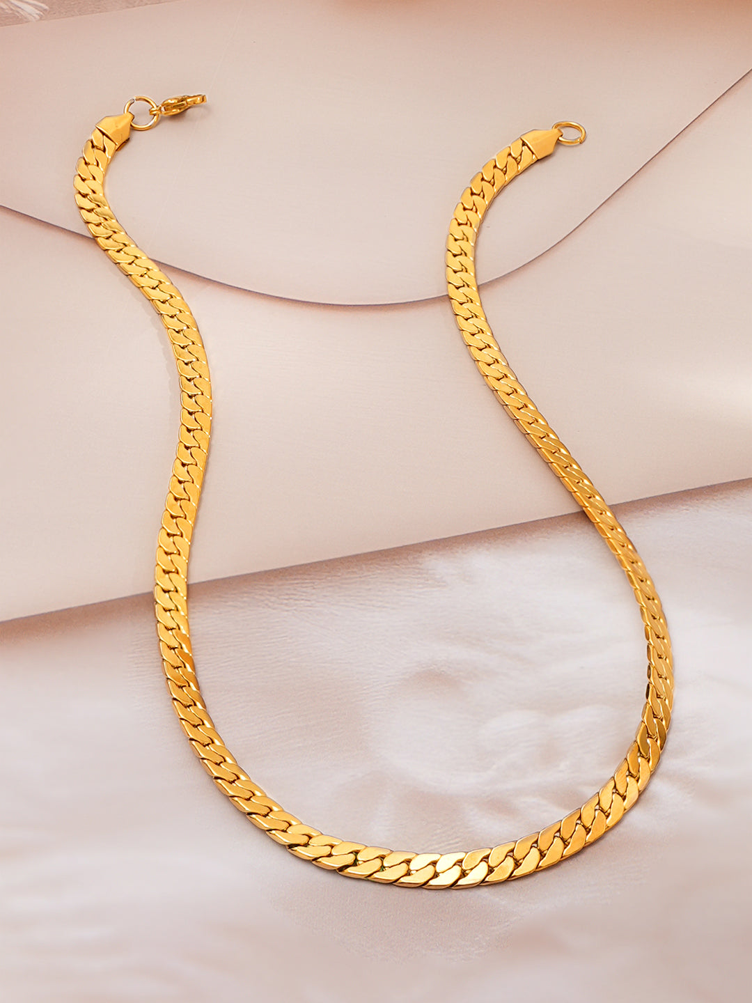 Demi Fine 18K Gold Plated Stainless steel Wide Curb Chain Necklace