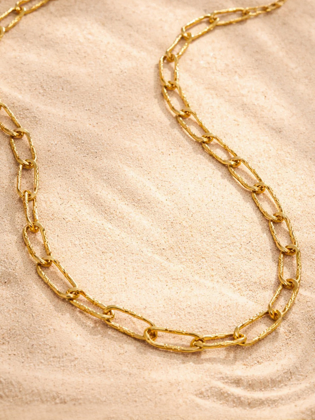 Demi Fine 18K Gold Plated Stainless steel Chunky Paperclip Chain Necklace