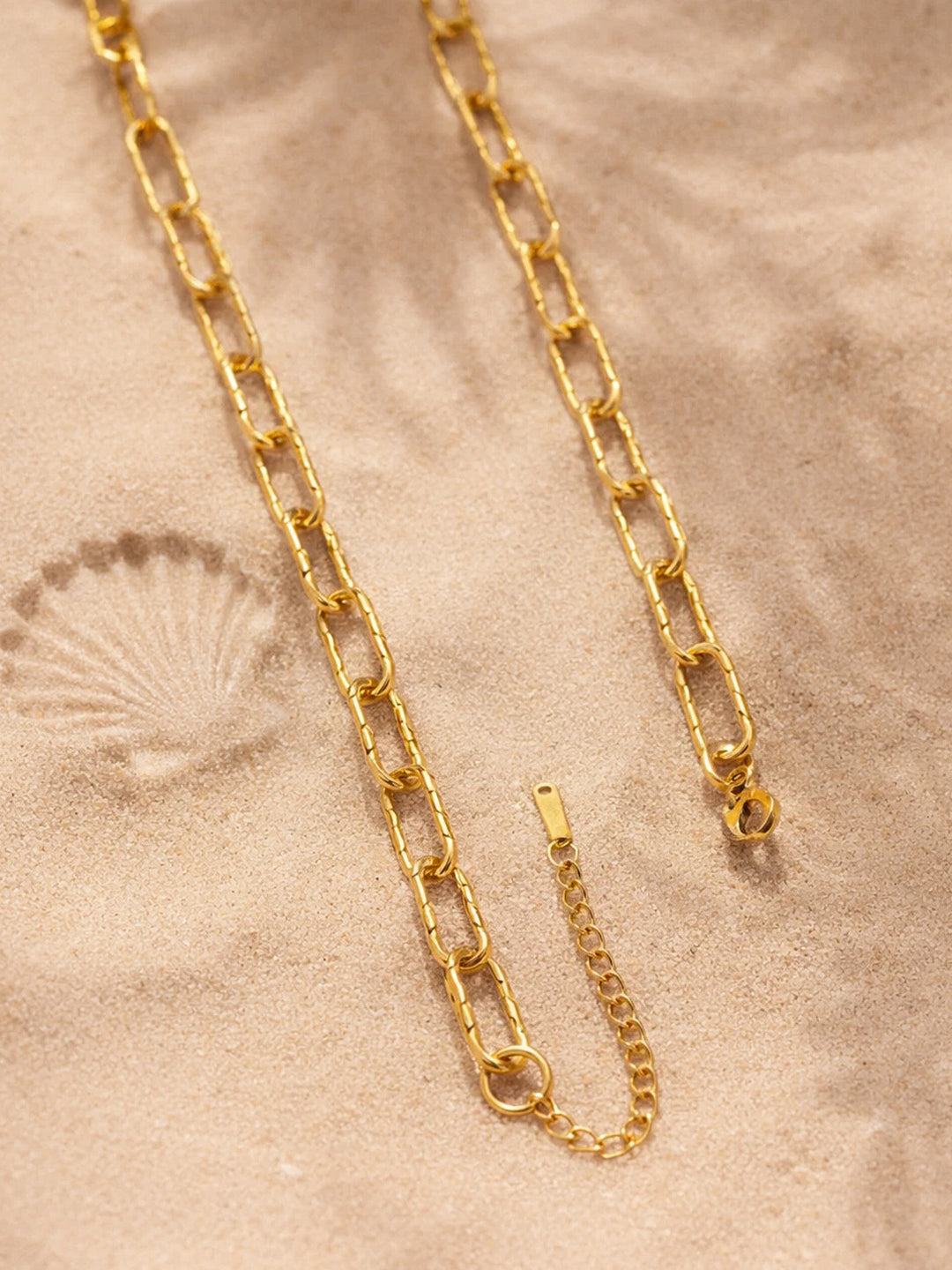 Demi Fine 18K Gold Plated Stainless steel Chunky Paperclip Chain Necklace
