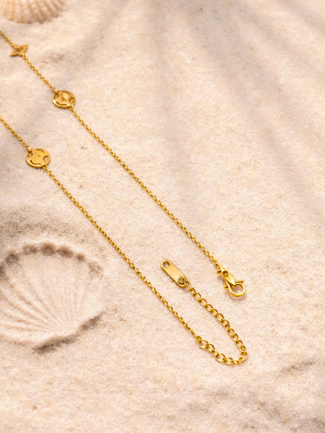 Demi Fine 18K Gold Plated Stainless steel Mini Multi-Charm Chain Necklace