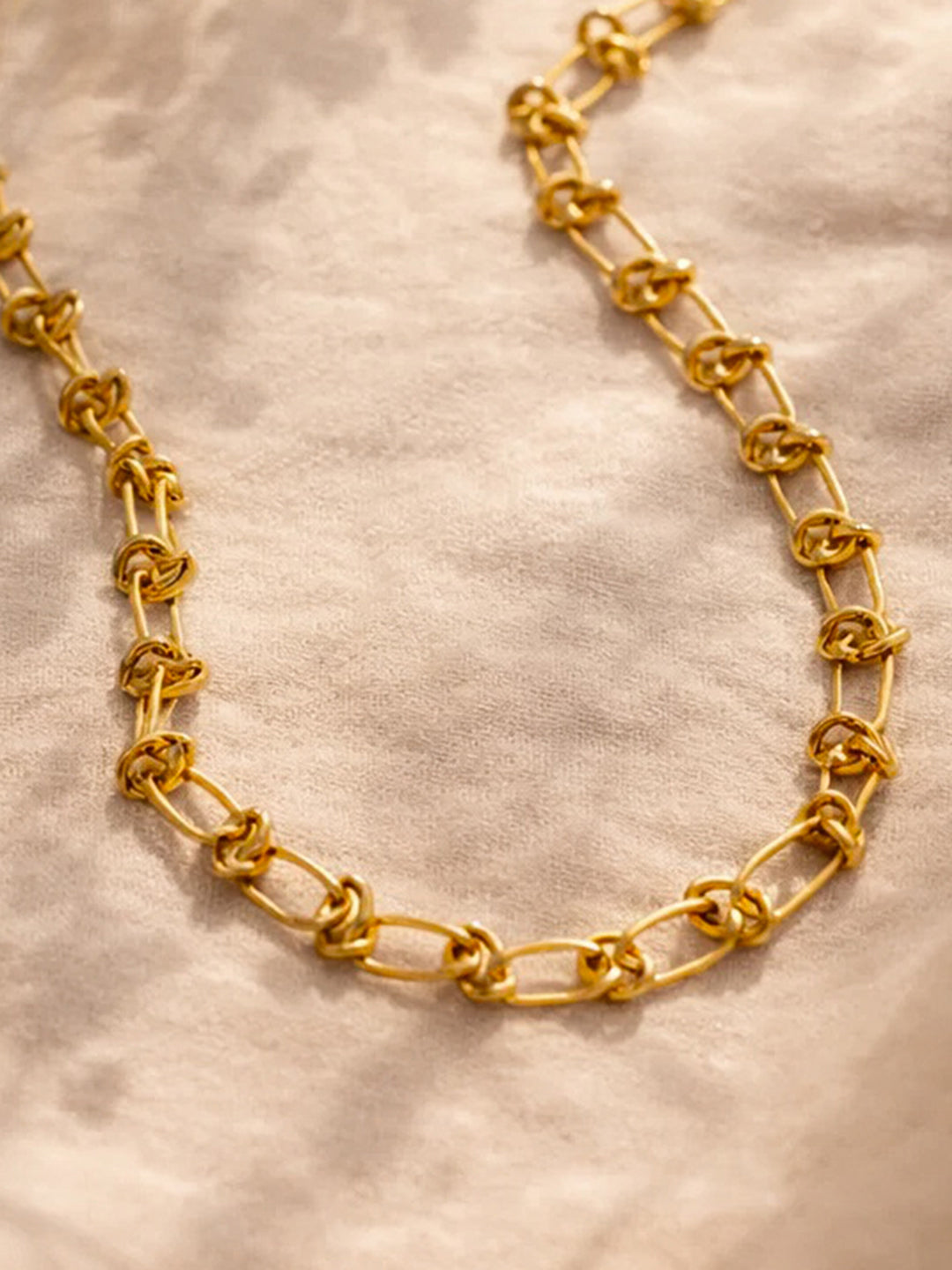 Demi Fine 18K Gold Plated Stainless steel Knot Chunky Link Chain Necklace