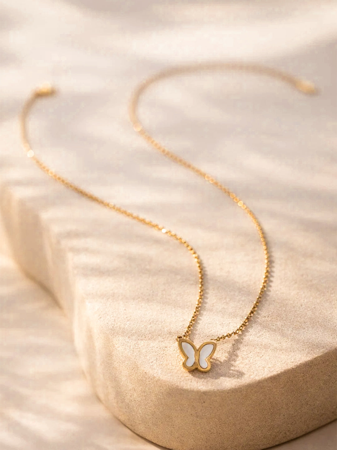 Demi Fine 18K Gold Plated Stainless steel Sleek Butterfly Charm Chain Necklace