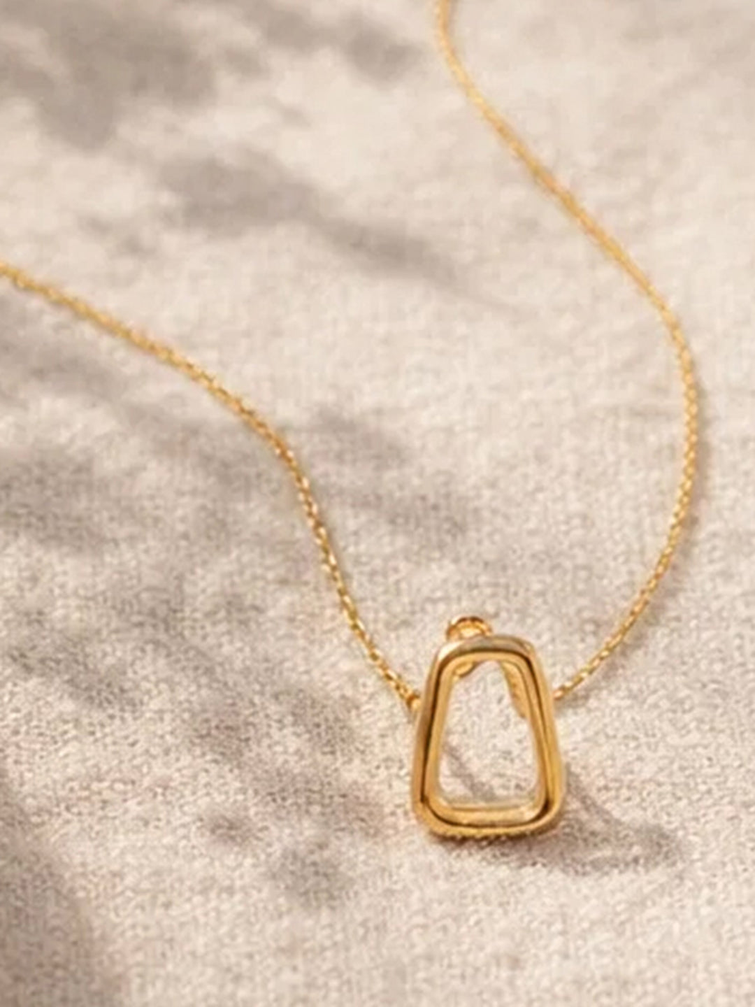 Demi Fine 18K Gold Plated Stainless steel Hollow Pendant Chain Necklace
