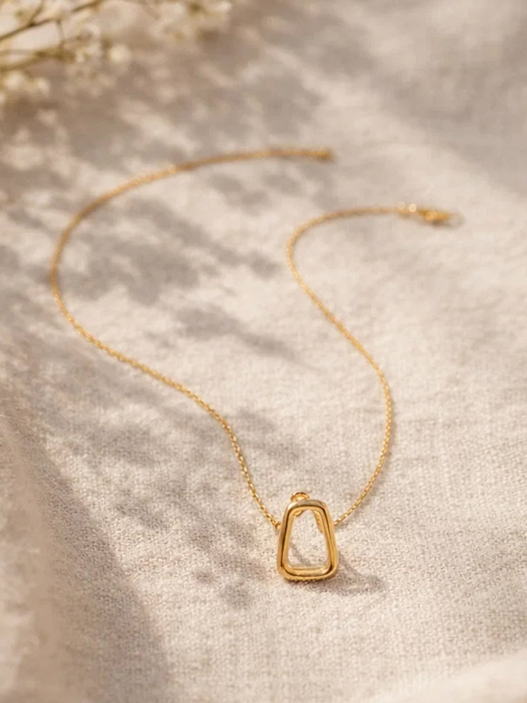 Demi Fine 18K Gold Plated Stainless steel Hollow Pendant Chain Necklace