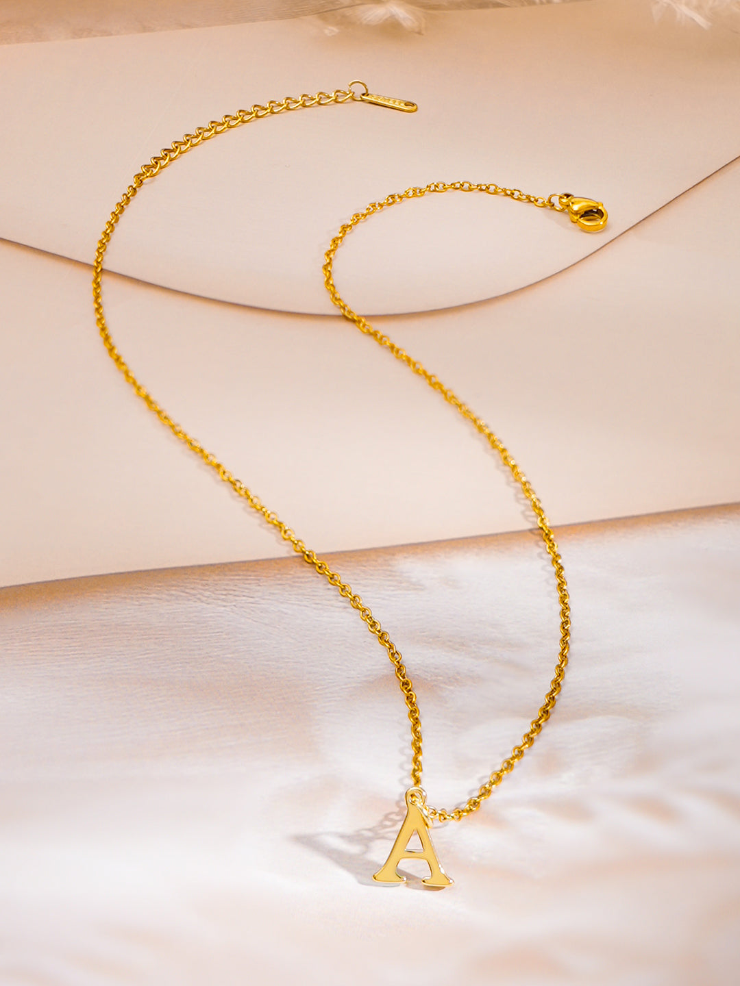 Demi Fine 18K Gold Plated Stainless steel Signature A Pendant Necklace