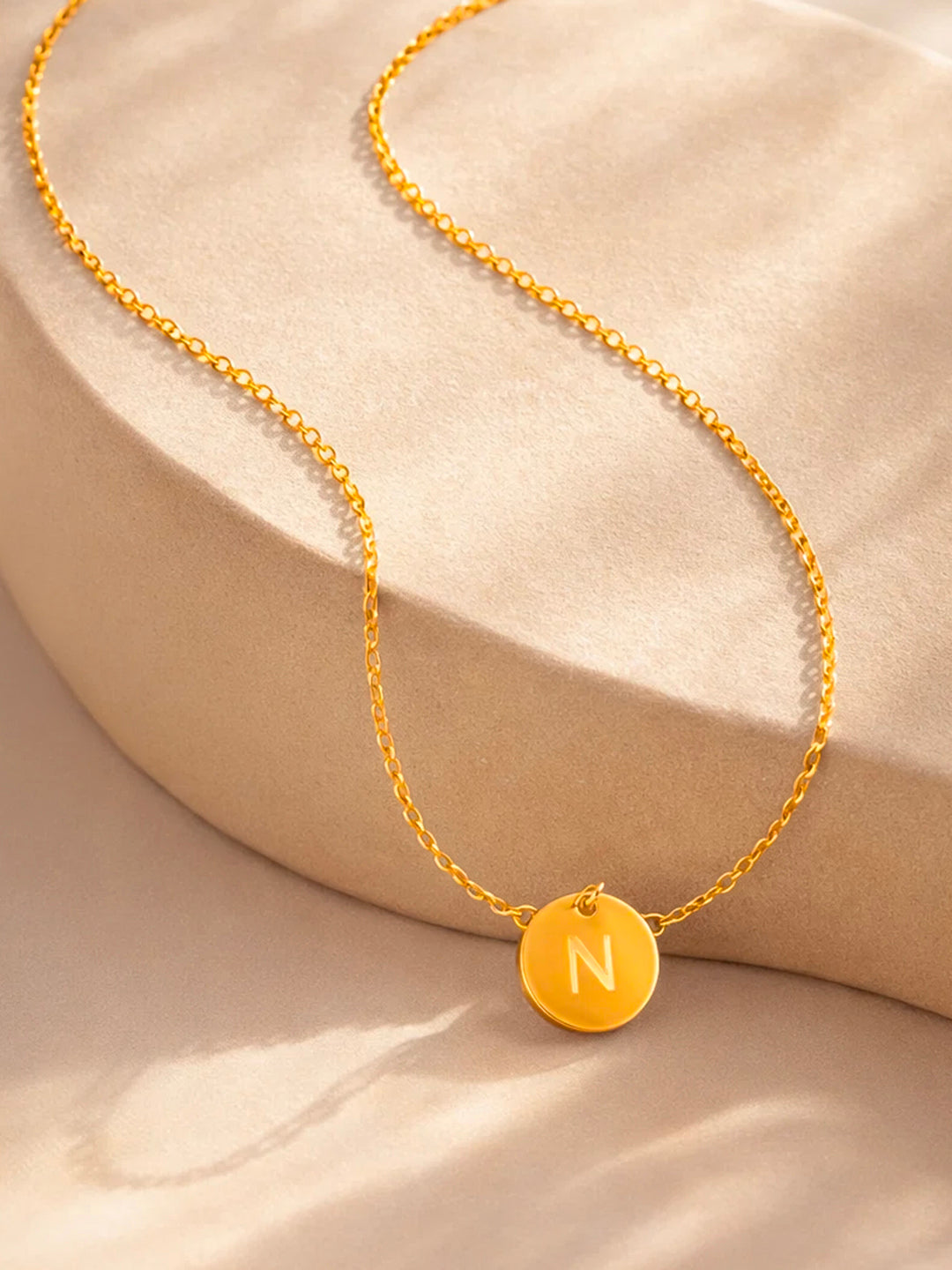 Demi Fine 18K Gold Plated Stainless steel Classic Disc N Pendant Necklace