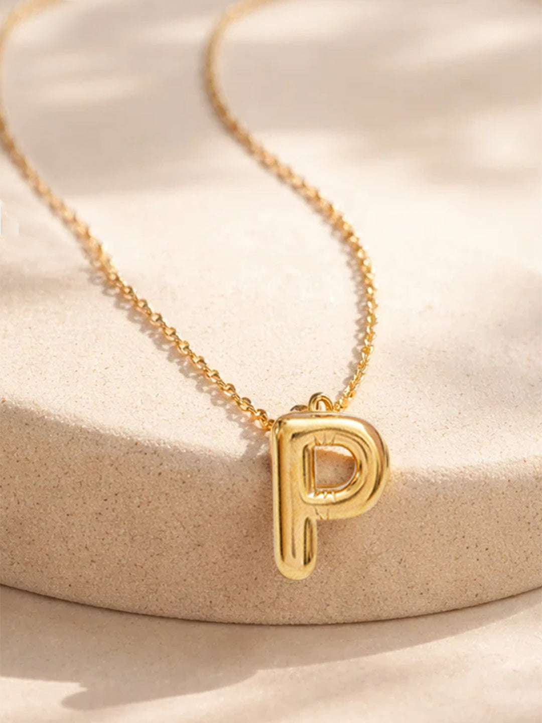 Demi Fine 18K Gold Plated Stainless steel Minimal Balloon P Necklace