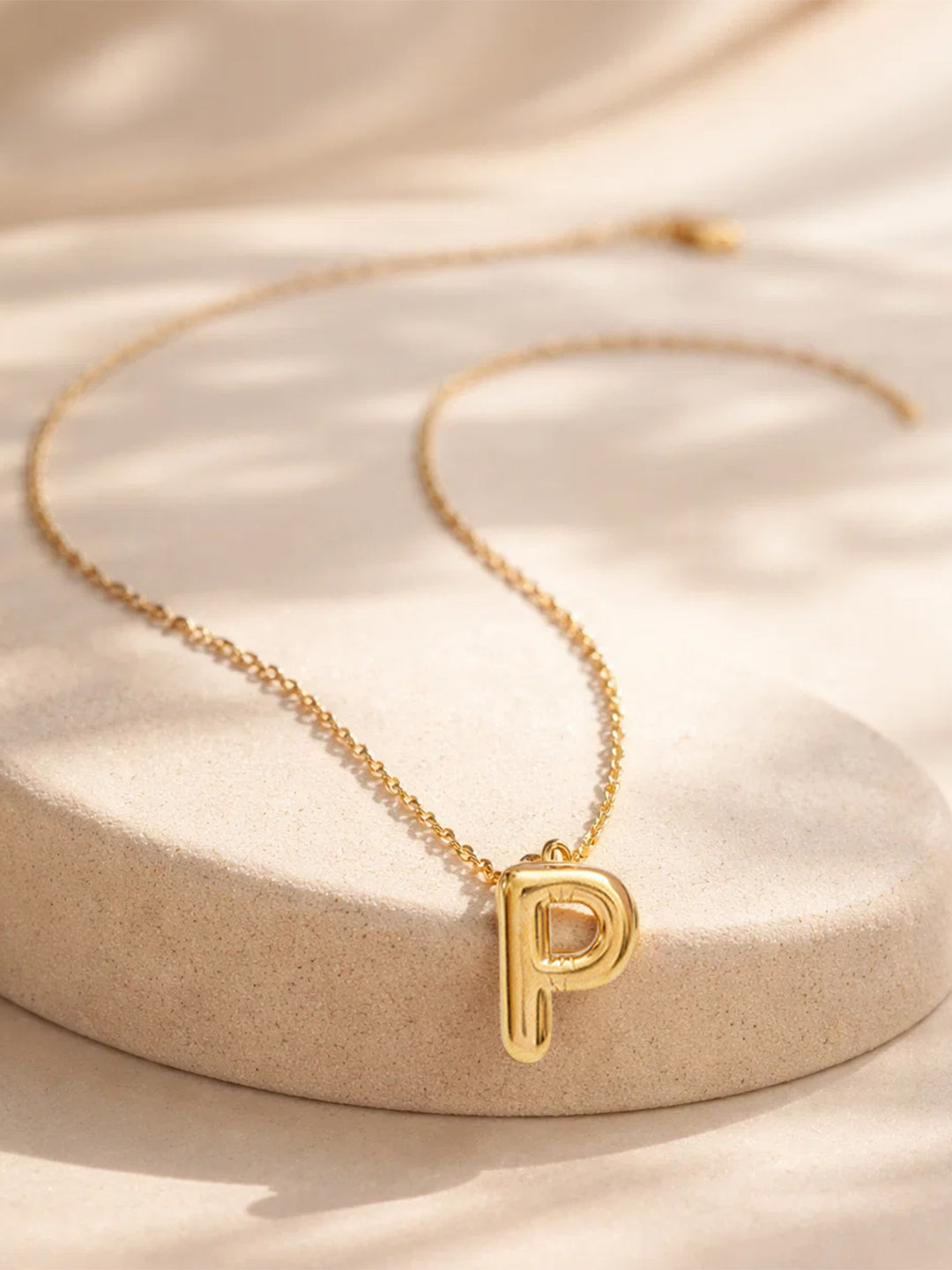Demi Fine 18K Gold Plated Stainless steel Minimal Balloon P Necklace