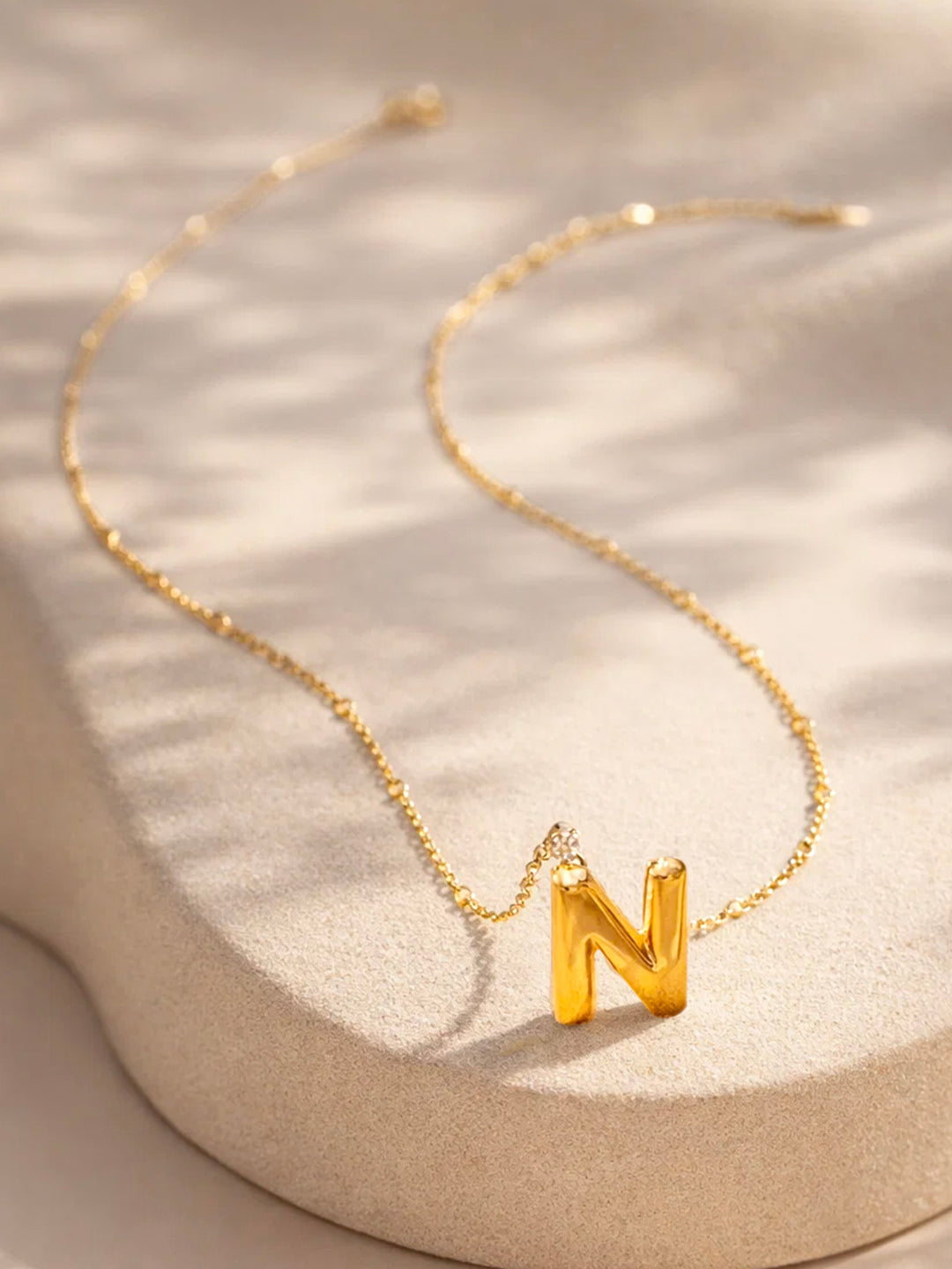 Demi Fine 18K Gold Plated Stainless steel Minimal Balloon N Necklace