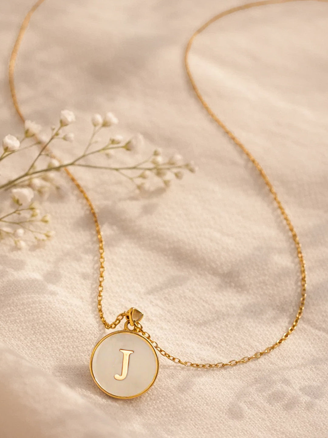 Demi Fine 18K Gold Plated Stainless steel Minimal J Pendant Necklace