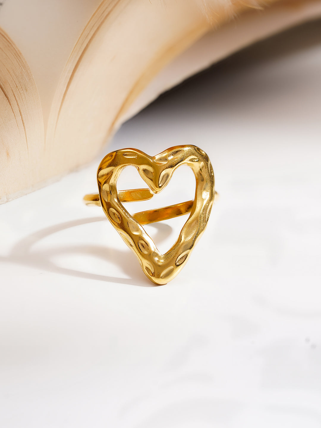 Demi Fine 18K Gold Plated Stainless steel Minimal Heart Outline Ring