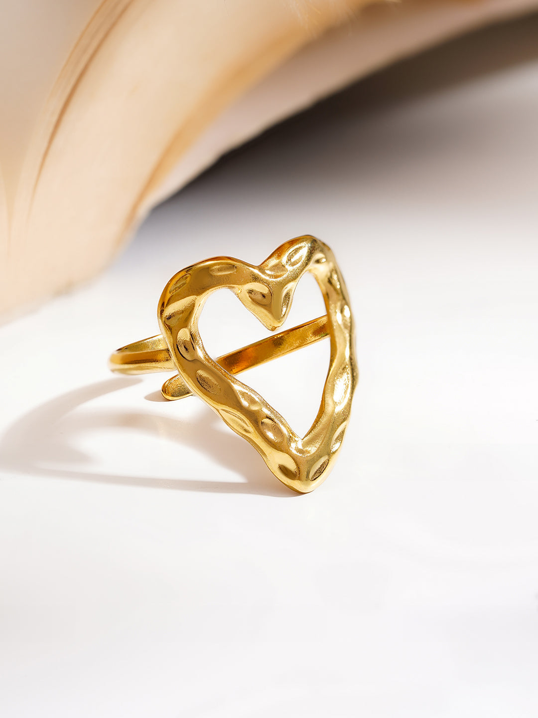 Demi Fine 18K Gold Plated Stainless steel Minimal Heart Outline Ring