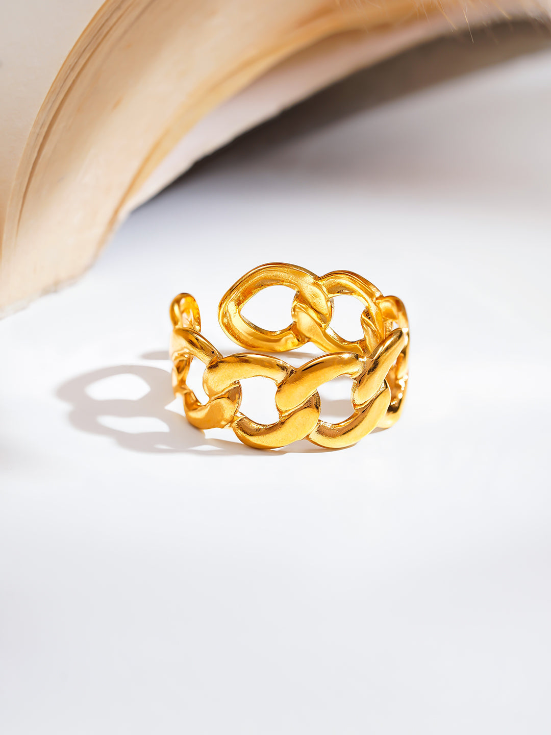 Demi Fine 18K Gold Plated Stainless steel Chunky Link Statement Ring