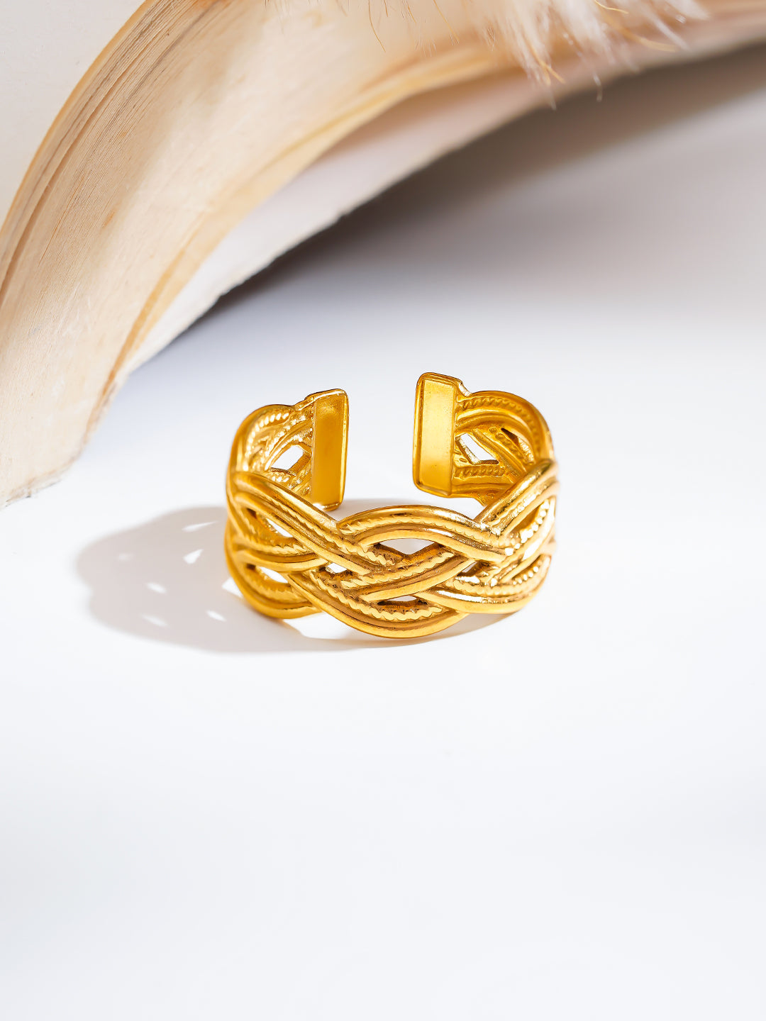 Demi Fine 18K Gold Plated Stainless steel Knotted Glow Everyday Ring