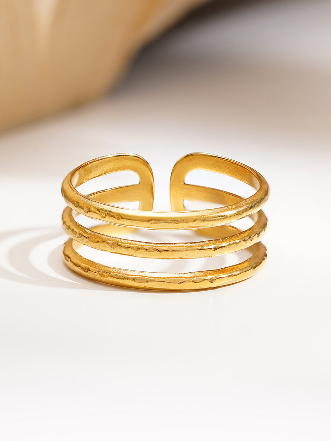 Demi Fine 18K Gold Plated Stainless steel Minimal Multi Band Ring