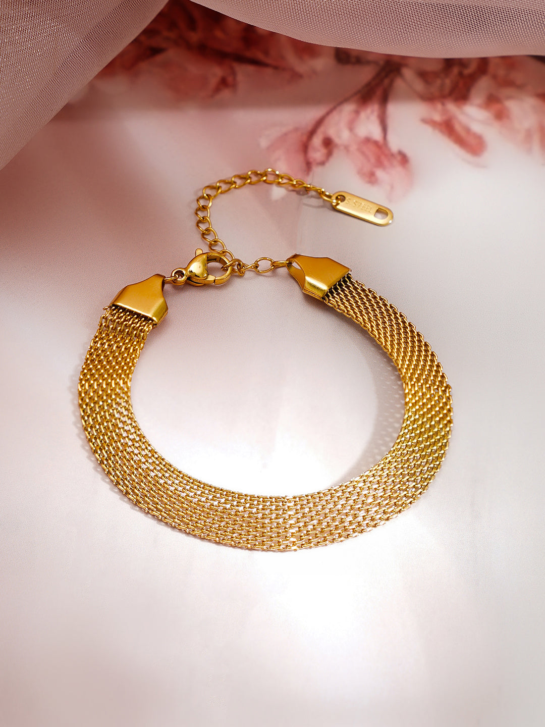 Demi Fine 18K Gold Plated Stainless steel Mesh Chain Bracelet