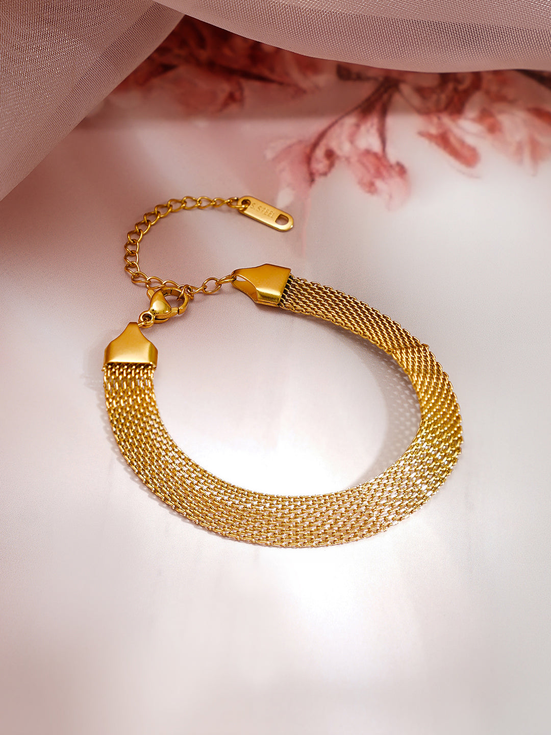Demi Fine 18K Gold Plated Stainless steel Mesh Chain Bracelet