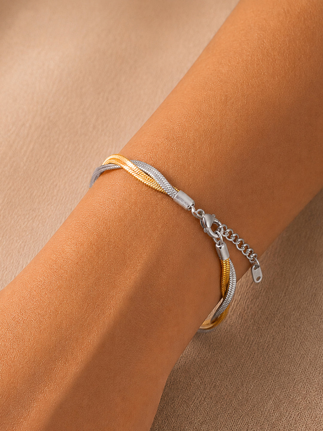Demi Fine Dual Plated Braided Snake Chain Bracelet