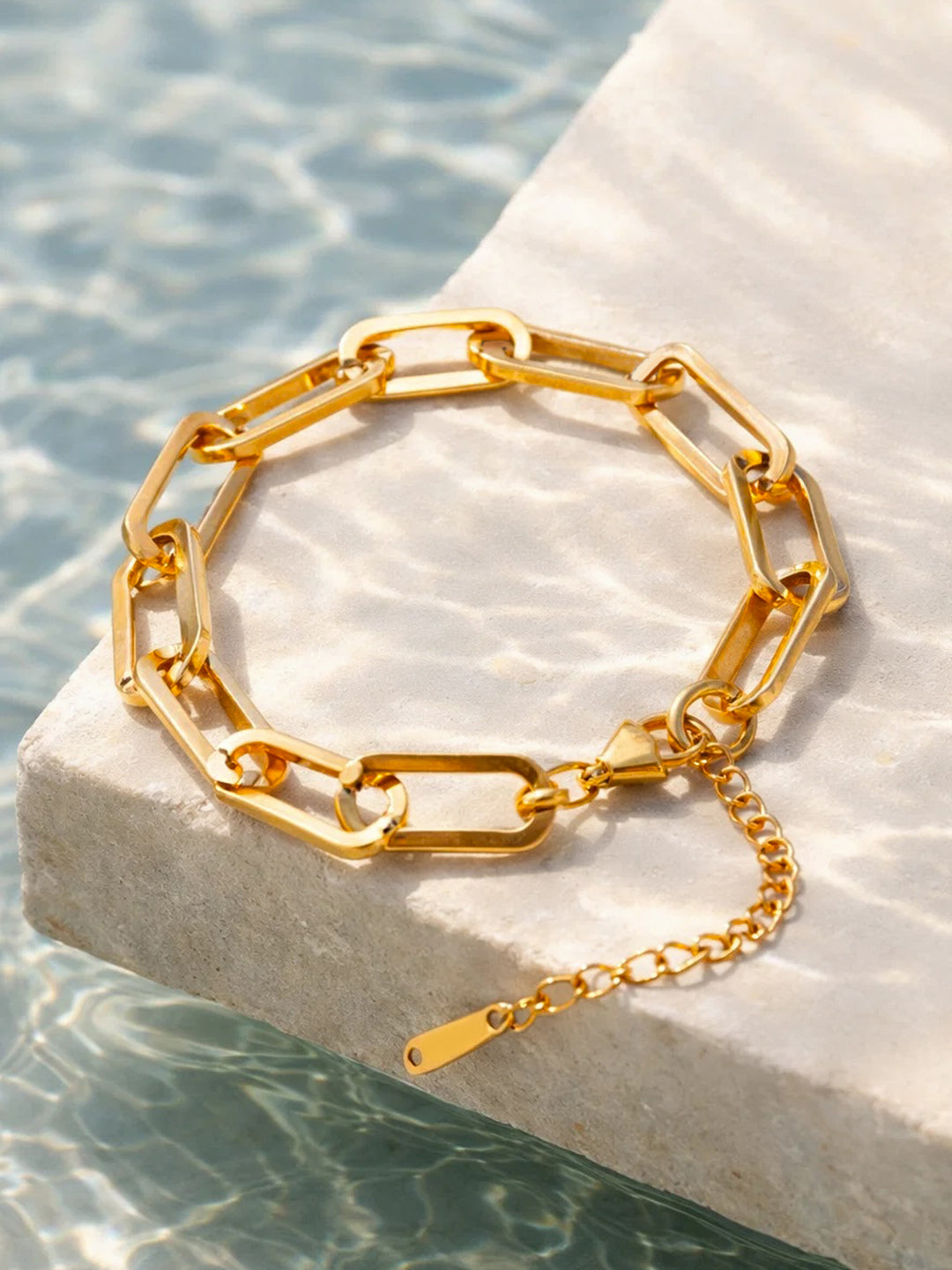 Demi Fine 18K Gold Plated Stainless steel Paperclip Chain Bracelet