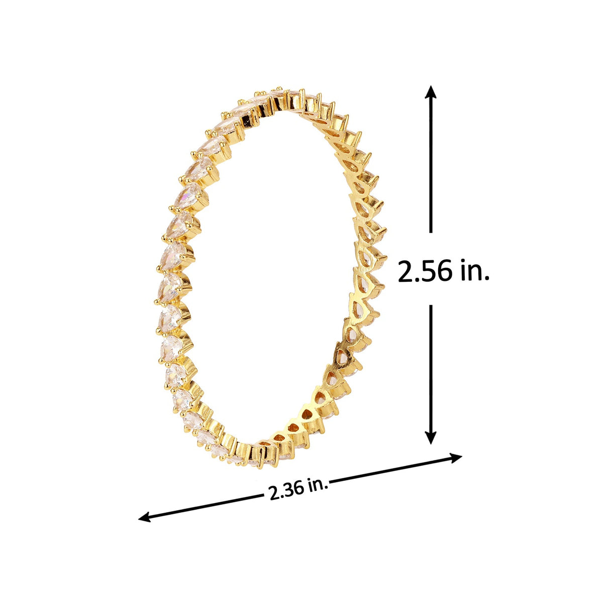 Sparkling Elegance White CZ Yellow Gold-Plated Bangles